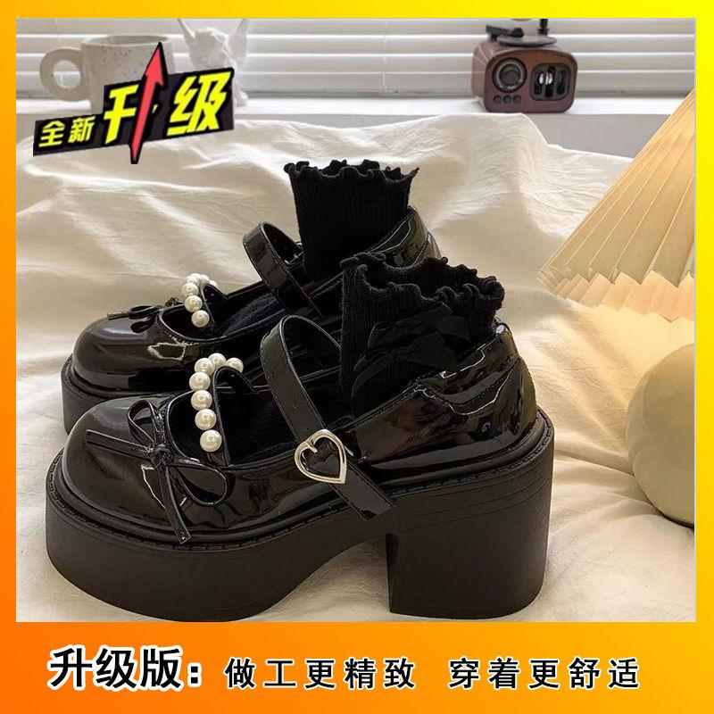 Big Head French British Retro Versatile Mary Jane Small Leather Shoes Thin 2025 Summer Heightening Platform College
