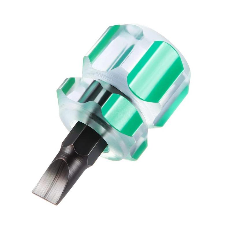 Short Screwdriver Flat Head Cross-Head 2-in-1 Set For Narrow Spaces Repairing Sewing Machines Hand Tools (Red&Green)