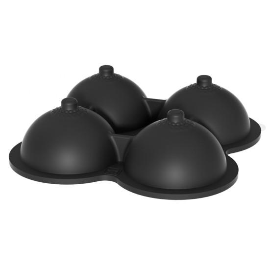 Silikonová forma na led Bourbon Formy na ledové kostky Půlkruhový tvar Nepropustná Výrobník ledových koulí pro Whiskey Koktejly Ledové nápoje