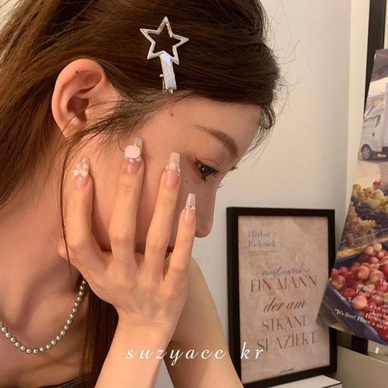 2 Pièces Étoile Pentagramme Métal Creux Pince à Cheveux Pour Femmes Vintage Punk Doux Cool Esthétique Épingle à Cheveux Accessoires Cheveux