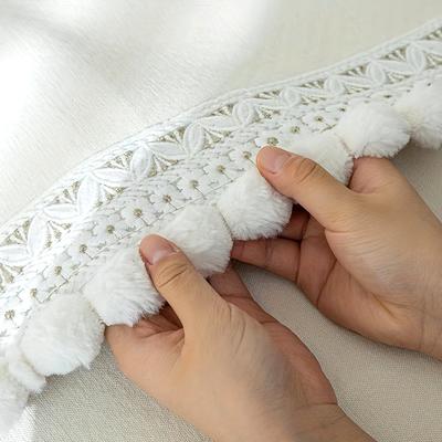 1m Pompon Quaste Niedliche Nähzubehör Exquisite Spitze Stickerei Plüsch DIY Materialien Vorhangdeko Mehrfarbig