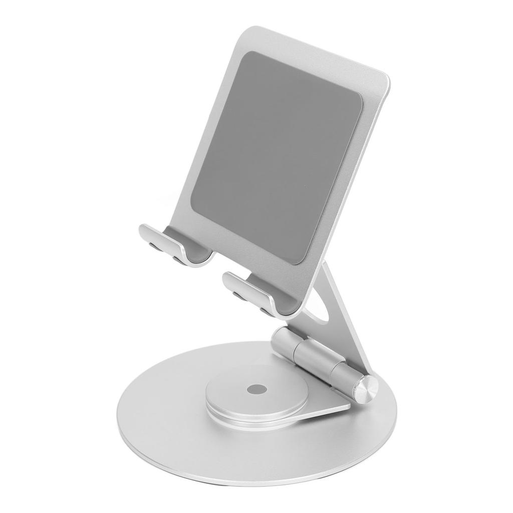 Foldable Phone Stand 360 Degree Rotation Adjustable Height Aluminum Desk Stand with Stable Base for Laptops Under