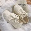 Canvas board shoes single shoes half drag one pedal casual spring and autumn lace-up women's sports shoes