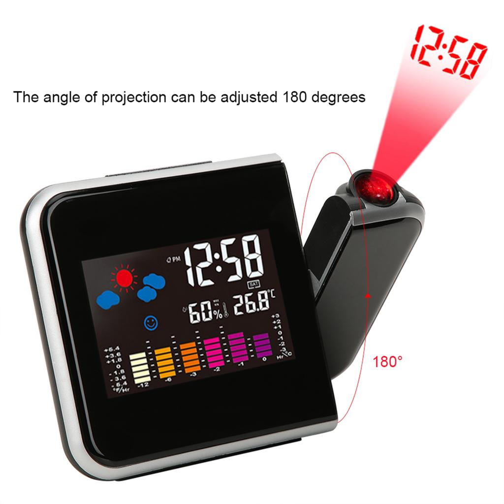 Multifunctional LCD Projection Electronic Clock , Alarm Clock Alarm Clock Color Screen Electronic Alarm Clock Projection Wther Clock