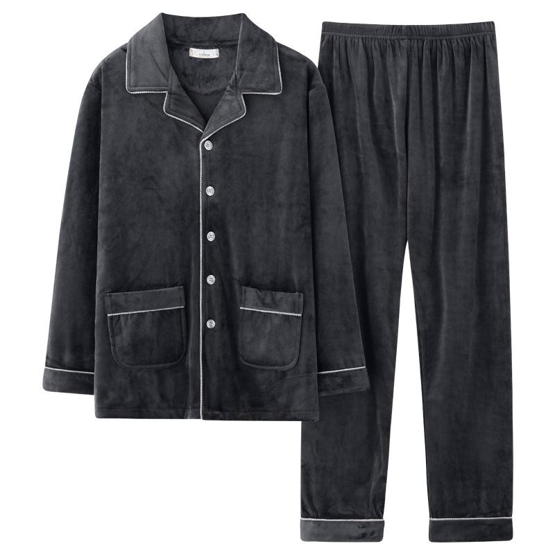 Pajamas Men'S Spring And Autumn Coral Fleece Thin Winter Island Fleece Autumn And Winter Flannel Winter Warm Homewear