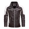 Herren Lederjacke Mode Spleiß Optik Trendige Herren Motorrad Lederjacke Frühling, Herbst und Winter Ganzjahres Modische Lederjacke für Herren