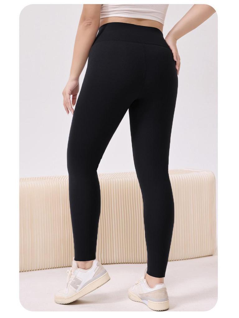 Damen High-Waist Yoga-Hose in Übergröße - Herbst/Winter Samtgefüttert, Schlanke Passform, Rutschfest, Warme Basisschicht