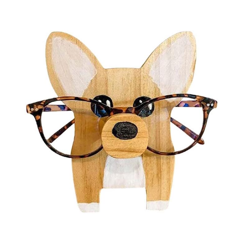 Handmade Wooden Carved Animal Eyeglass Holder Sunglasses Display Stand Home Office Desk Decor Christmas New Year Gift