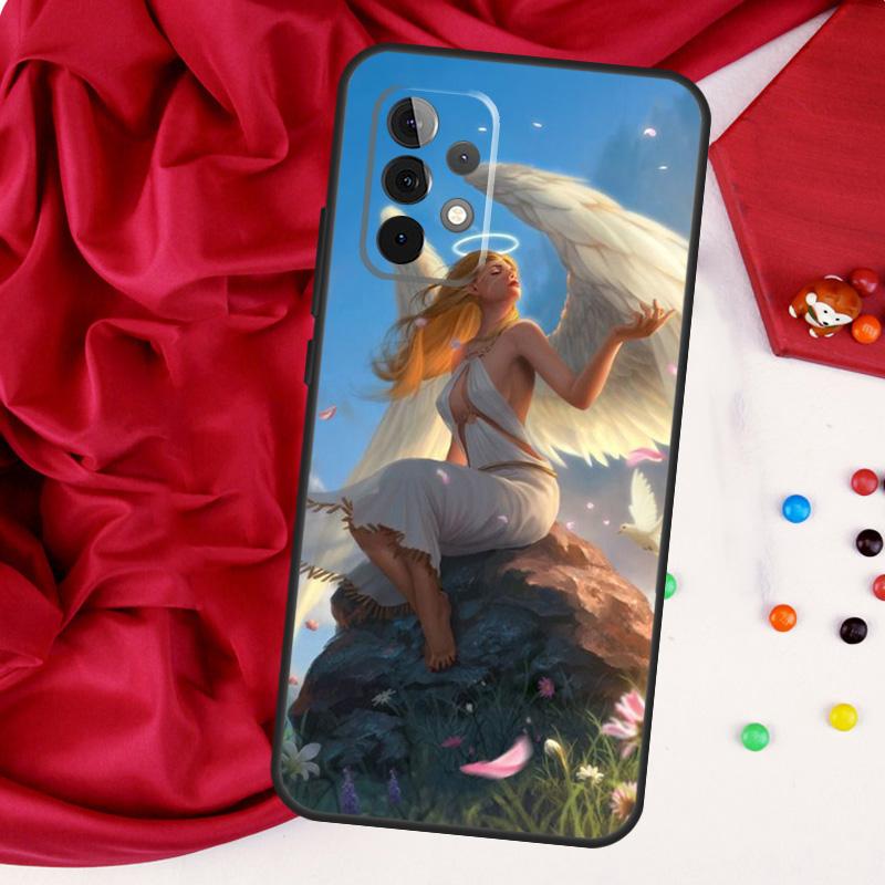 Fantasy Angel Girl Wings For Samsung Galaxy A55 A53 A33 A13 A35 A15 A36 A56 A26 A16 A22 A32 A52 A54 A34 A06 A05 Case