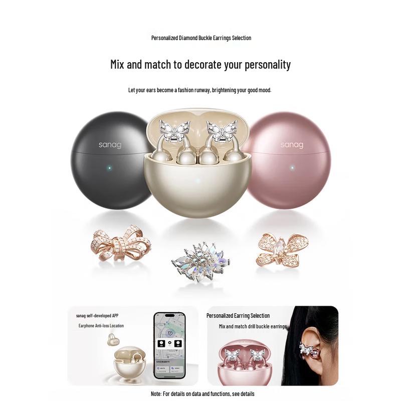 SANAG S6S Pro Ear-Clip Sport Noise-Cancelling Bluetooth Earbuds