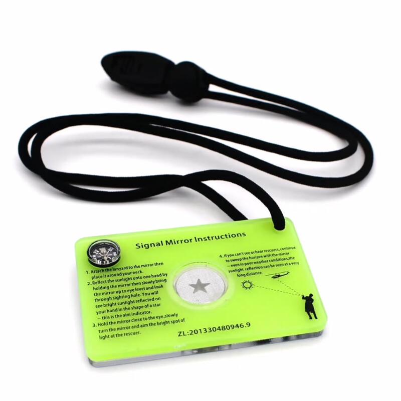 Outdoor Luminous Survival Signal Mirror with Compass