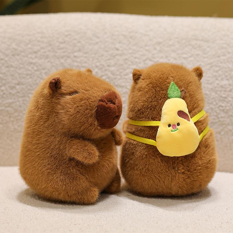 Popular Burger Backpack Kapibara Cute Capybara Plush Toy Doll Cute Children's Doll Gift