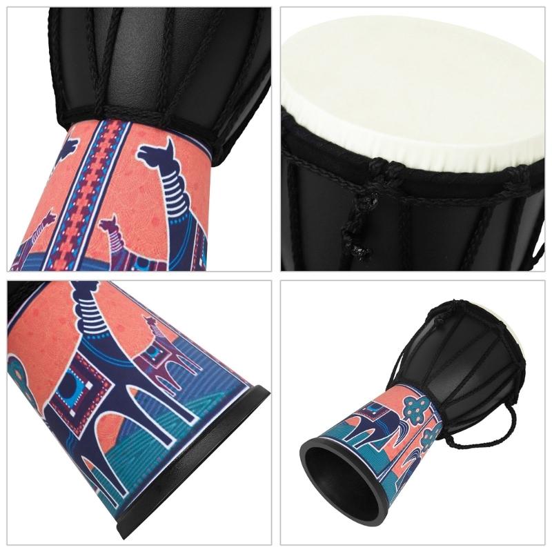 4Inch African Hand Drum Musical Instrument Children Drum Musical Toy Unique Pattern Small Drum Percussions Toy