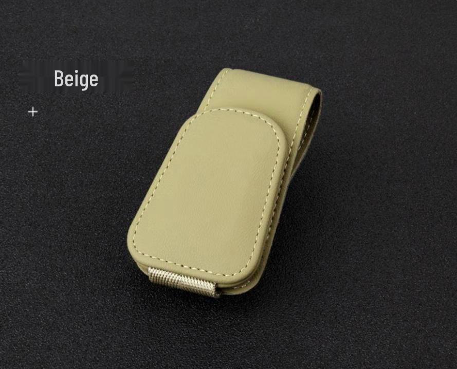 Magnetic Leather Car Sun Visor Glasses Holder