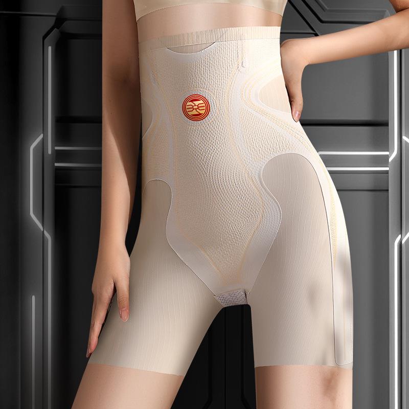 

Брюки-шорты 2-в-1 с защитой от просвечивания: Бесшовные трусики с высокой эластичностью, контролем живота, лифтингом бедер и высокой талией для женщин M: 1.7-2.1 (42.5-50 kg) телесный