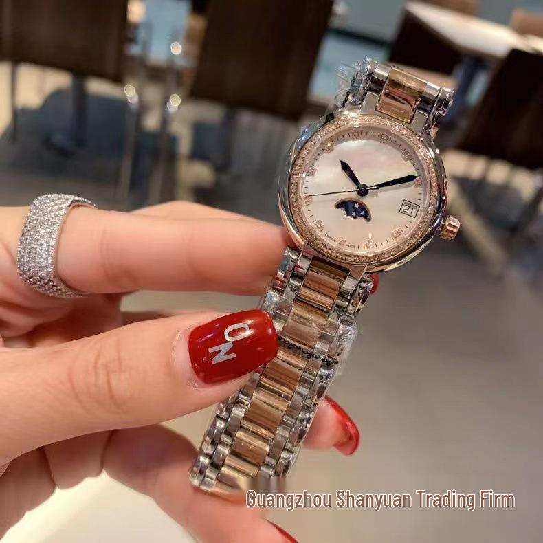 Langjia Heart Moon Diamond Round Dial Quartz Women's Watch