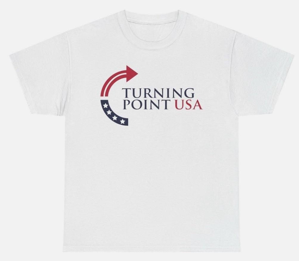 Charlie Kirk Turning Point T Shirt Mens Womens Tees Top Tee RIP XL