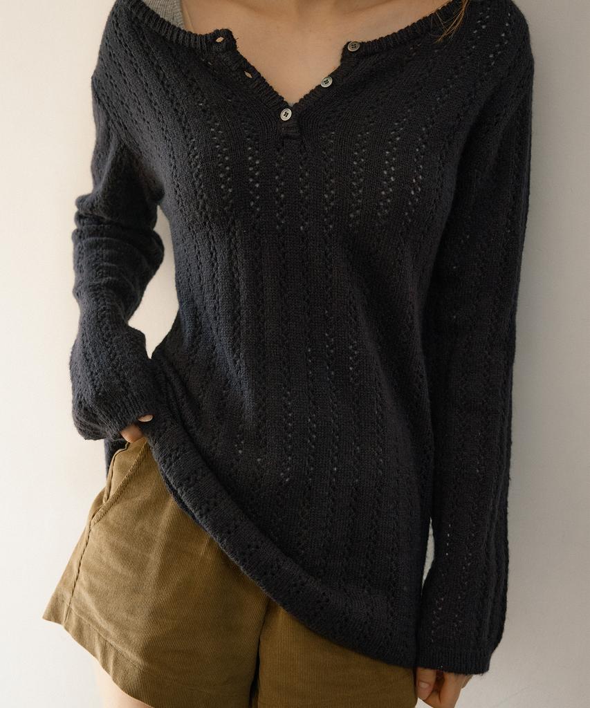 LETTER FROM MOON Blake Wool Knit Dress (Navy)