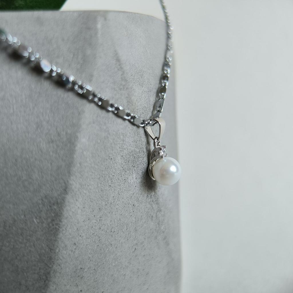 Silver Pendant with Pearls, Cubic Zirconias (2191544)