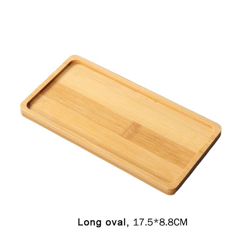 Simple Style Home Decoration Succulents Bonsai Holder Round Square Flowerpot Base Bamboo Wood Tray