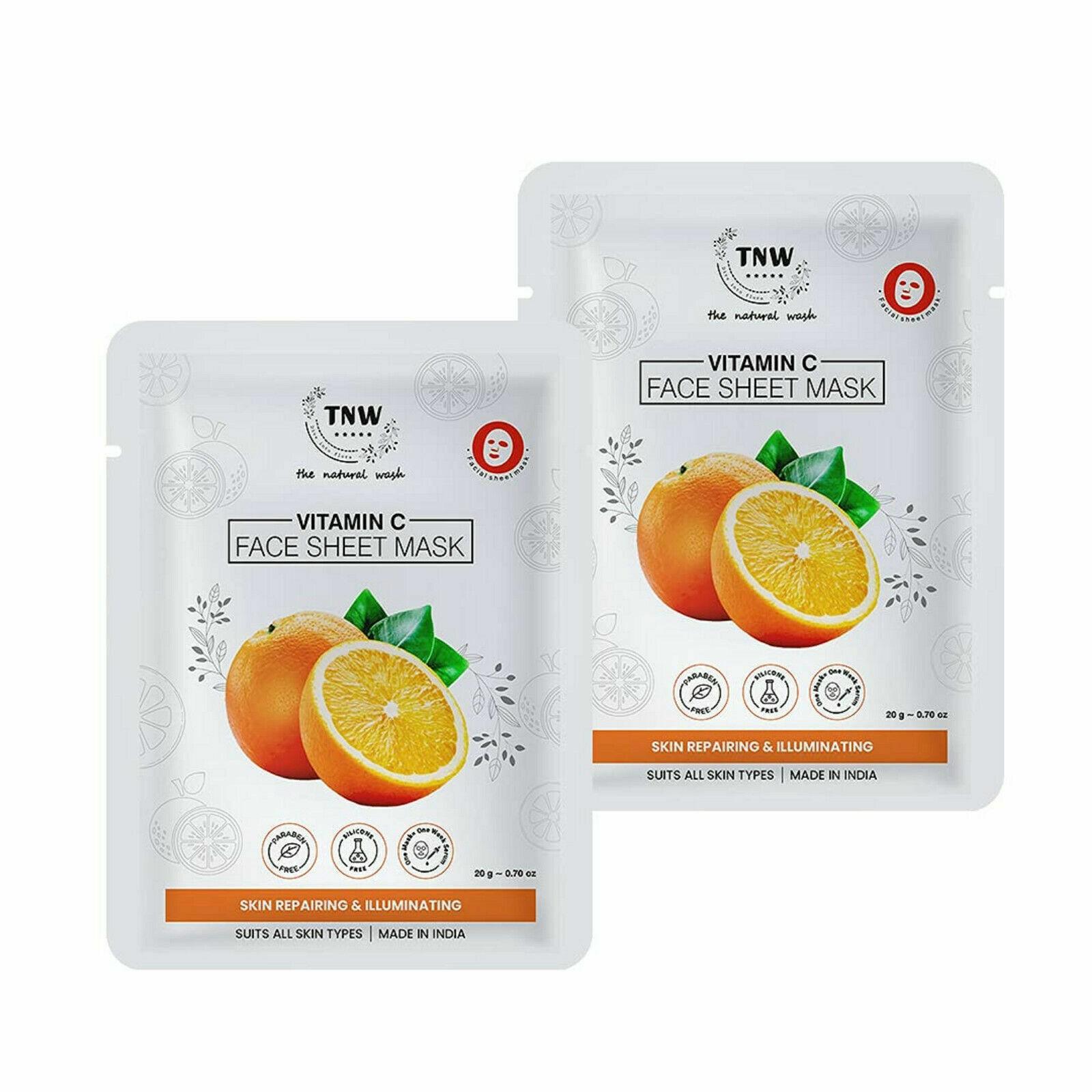 TNW Natural Wash Vit C Face Sheet Mask 20gmX2 Sheets AN1537