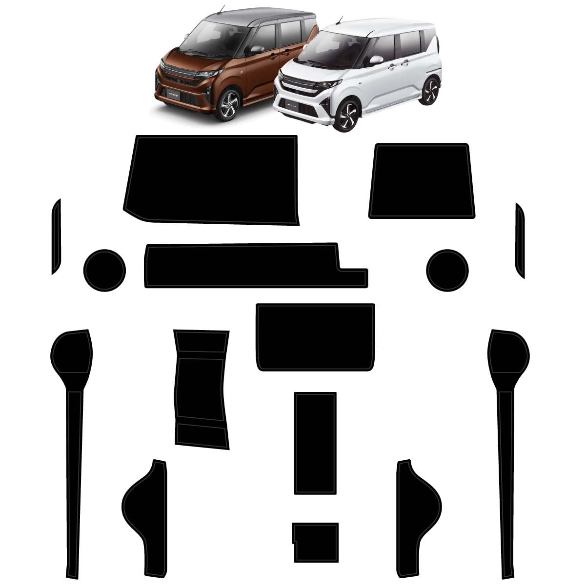 

Daihatsu Внутренний резиновый карман двери пола Защищает от царапин и шума Интерьер Move/Move Коврик, Коврик, Аксессуар, Детали, Предотвращение, (черный)