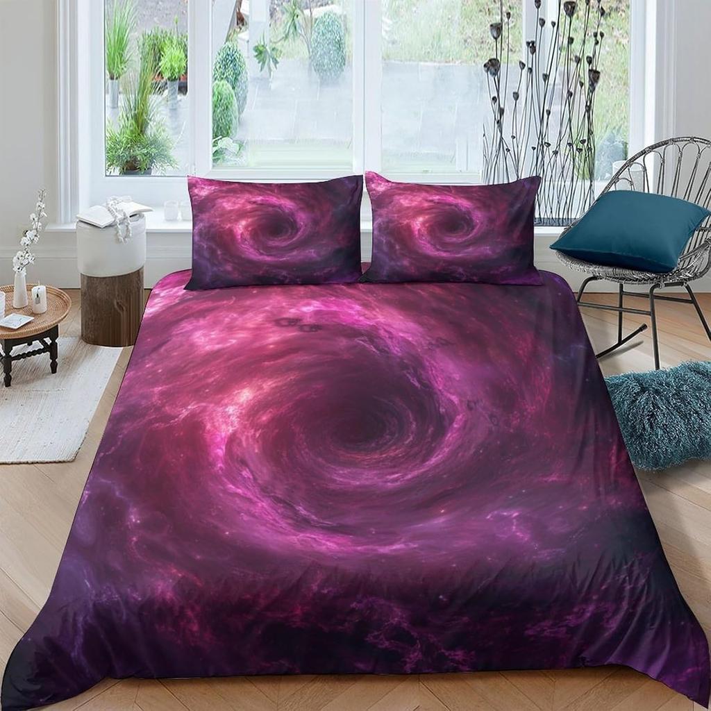 Black Hole Duvet Cover for Kids Boys Girls Teens Queen Lightweight Quilt Cover Galactic Storm Bedding Set Bedroom Decor No Quilt