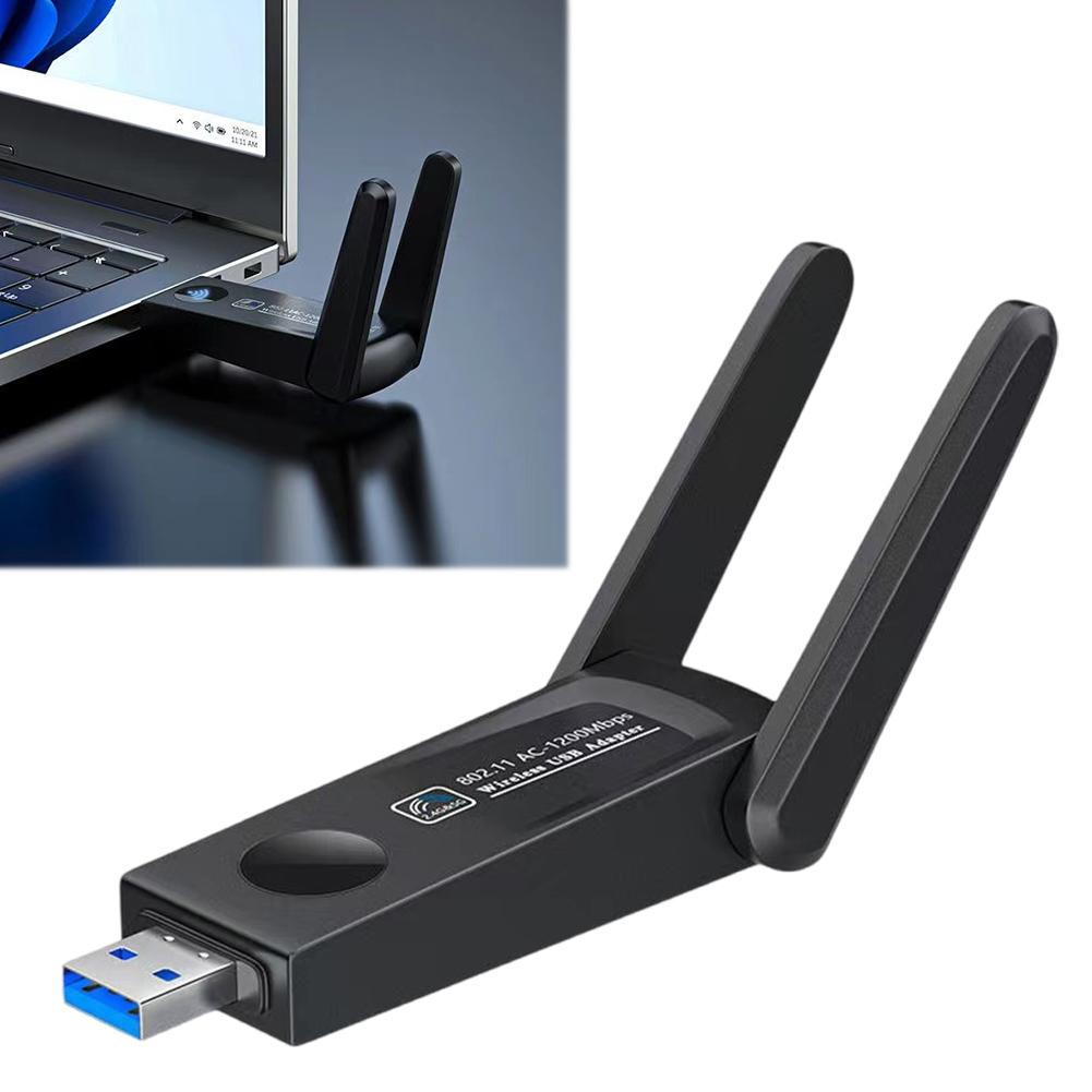 1200Mbps USB 3.0 Wireless Network Card Dual Band 2.4G 5Ghz WiFi Dongle Dual Antenna Lan Ethernet Adapter for Desktop Laptop