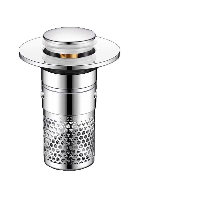 Washbasin Leak Stopper, Washbasin Faucet Filter, Odor-proof Bouncing Core Water Inlet Device Stopper, Washbasin Universal Sealing Cover