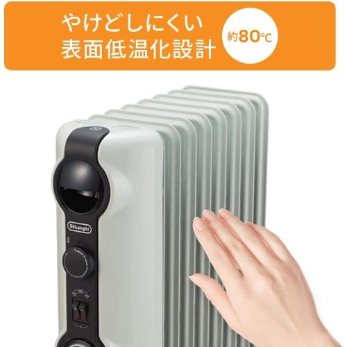 De'Longhi Oil Heater HJ0812 Electric Heater Zero Wind Heating Quiet Hard to Dry Surface Temperature Approx. 80 24 Hour Timer Safety Plug [8-10 Tatami]