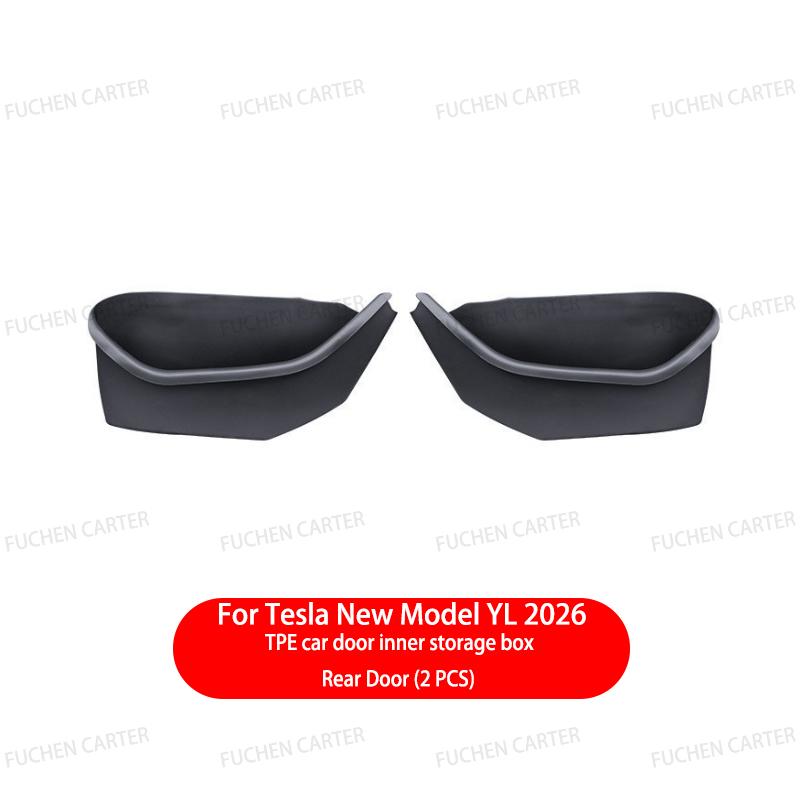 For Tesla Model YL Launch 2026 Door Side Storage Box Full-Cover TPE Front and Rear Interior Storage Box Accessories
