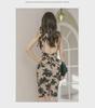 French Retro Backless Evening Dress with Printed Coat - Hip Floral Skirt Women's Fashion