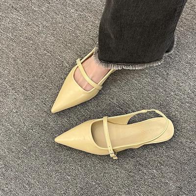 Letní dámské sandály s špičatou špičkou Módní mělké nazouvací dámské boty Nové ploché elegantní společenské slingback boty Zapatos