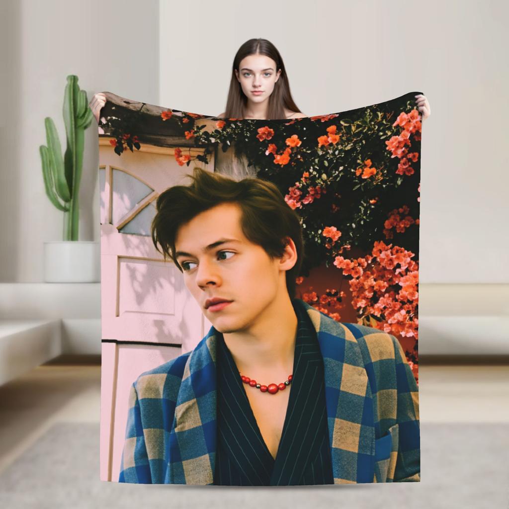 Singer H-Harrys S-Styles  Blanket  Picnic Flannel Throw Blanket For Bedroom Soft Warm Custom Quality Bedspread Gift