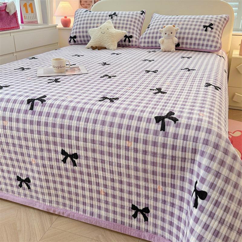 Thickened Milk Velvet Bed Cover for Autumn and Winter, Warm Cotton Bed Sheet with Velvet Mattress, Tatami Bedding