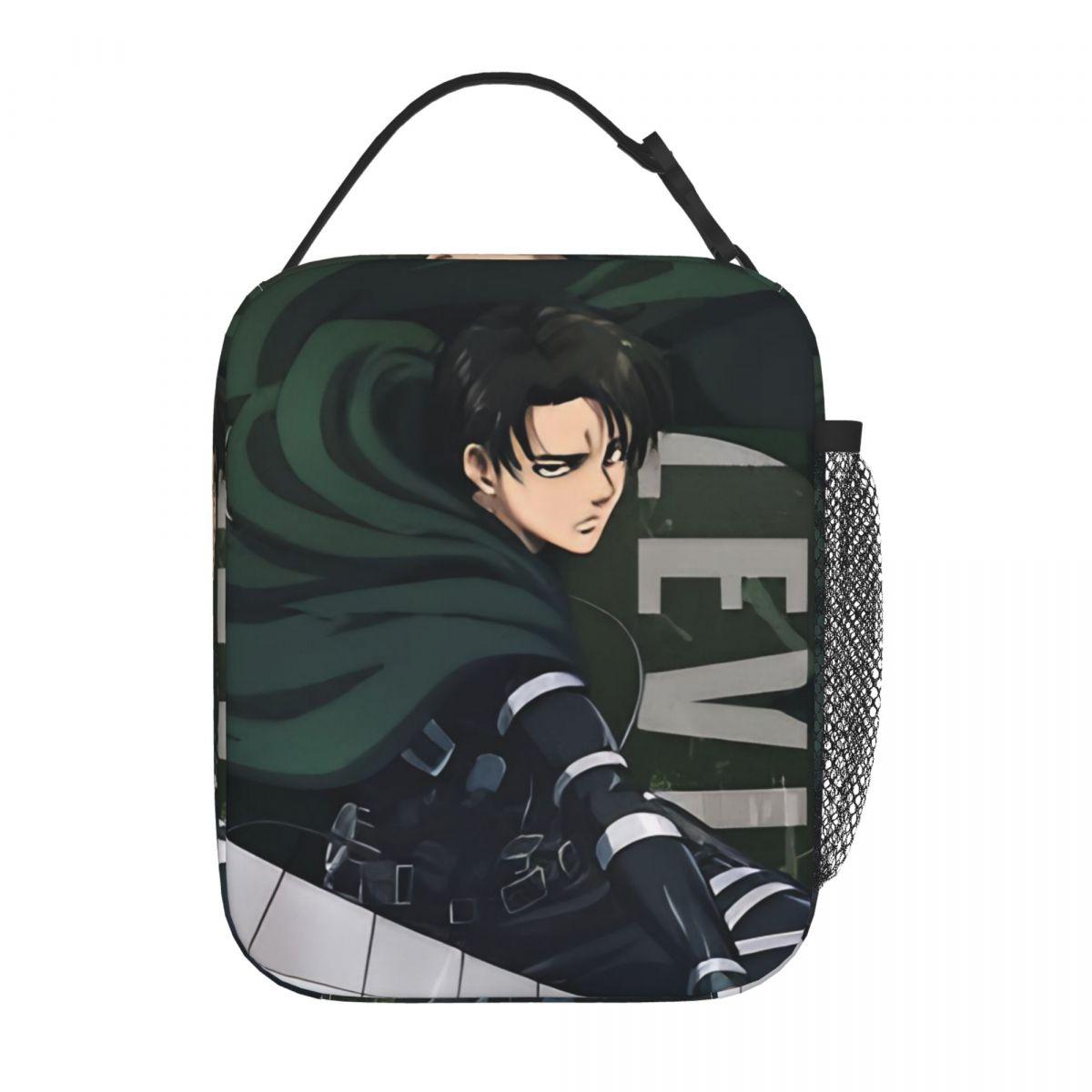 Levi Ackerman AOT Manga Insulated Lunch Bags Large Lunch Container Thermal Bag Tote Lunch Box College Outdoor Bento Pouch One Size