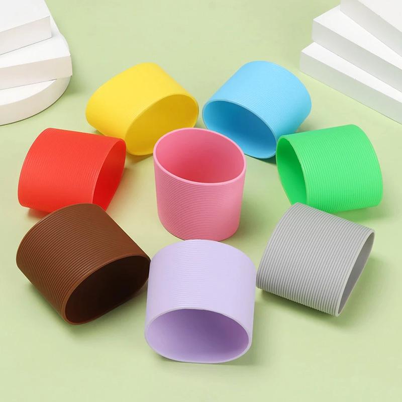 Silikon-Becherhülle, wärmeisolierende Kaffeetassenhülle, Keramikbecherhülle, rutschfeste Glaswasserflaschenhüllen, Schutzzubehör