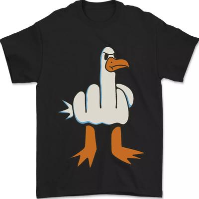Camiseta Divertida para Hombre con Gesto de Dedos de Paloma Ofensiva 100% Algodón