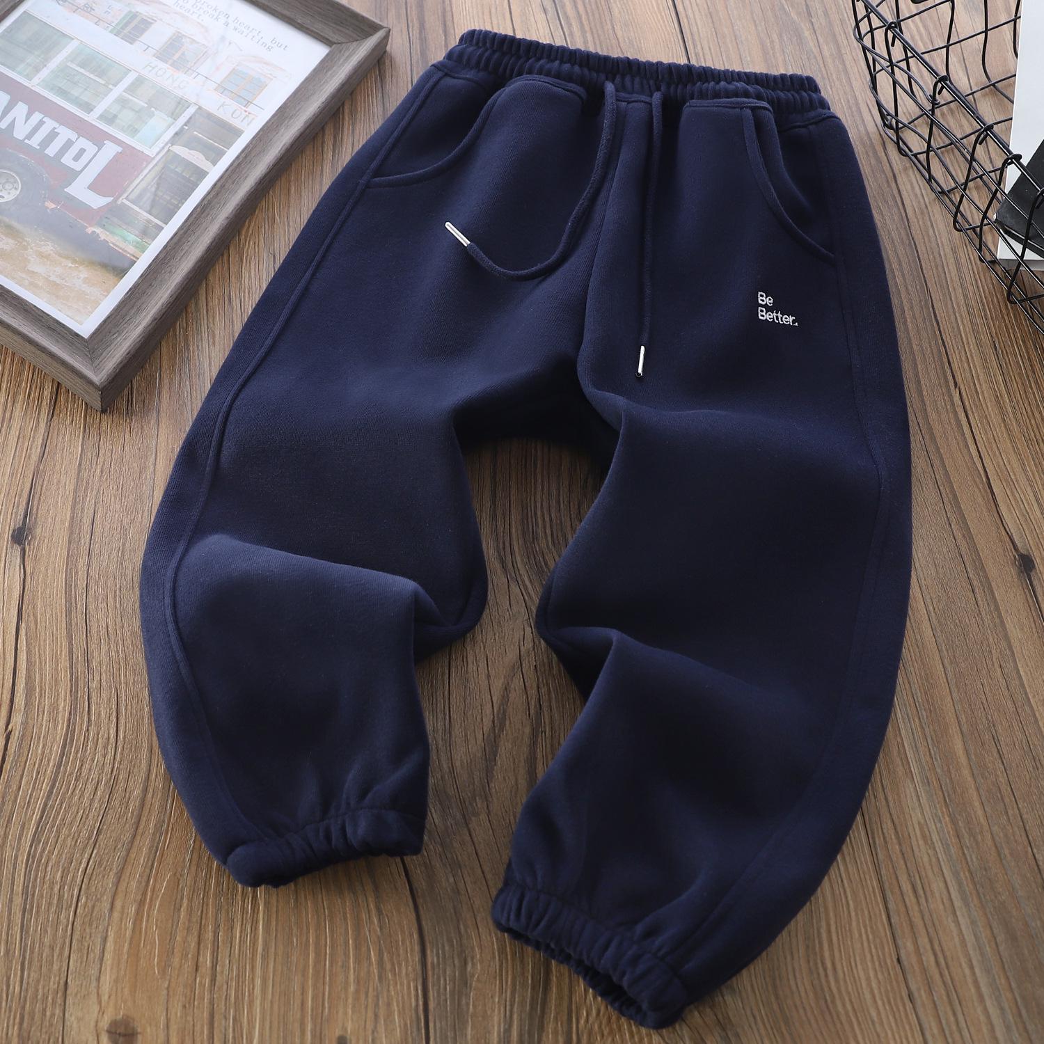 

Универсальные спортивные штаны для мальчиков, осень 2025: Повседневный, Стильный и Идеальный для Школы или Ношения на Открытом Воздухе 150 cm темно-синий