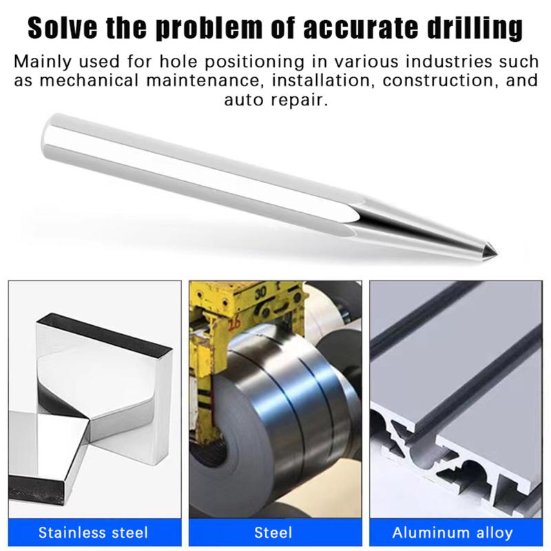 Hartmetall Körner Körner mit rutschfestem Griff Konischer Körnerspitze Körnerführung Metallbohrpunkt Körner Schlosser Meißel Körner
