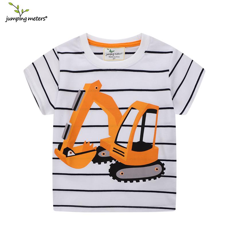 European Style Boys Summer Striped Cartoon Short Sleeve T-Shirts 5T