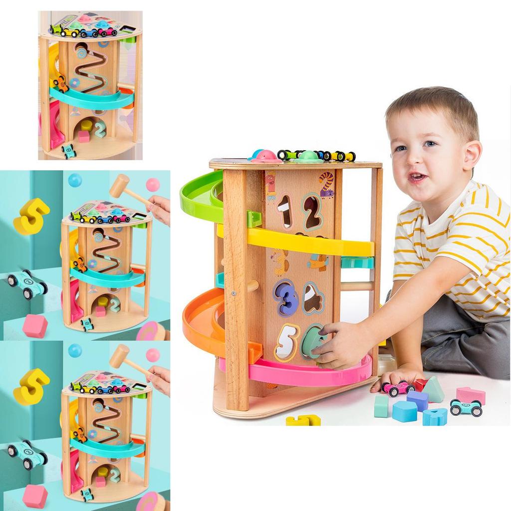Wooden Multifunction Rotating Slide Car Toy For Baby Educational Play And Diy Fun
