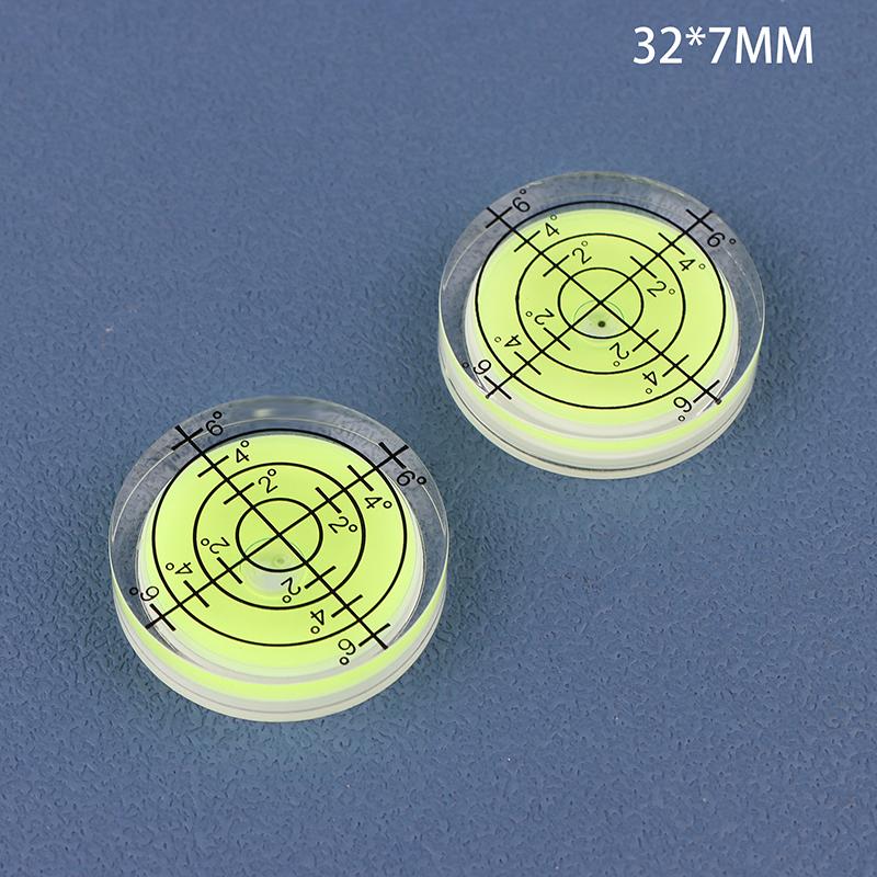 

2 шт. 32 мм спиртовой уровень для поверхности, уровень с градусной разметкой, круглый измерительный прибор, акриловый для строительства, детали для ручных инструментов 32*7mm зелёный
