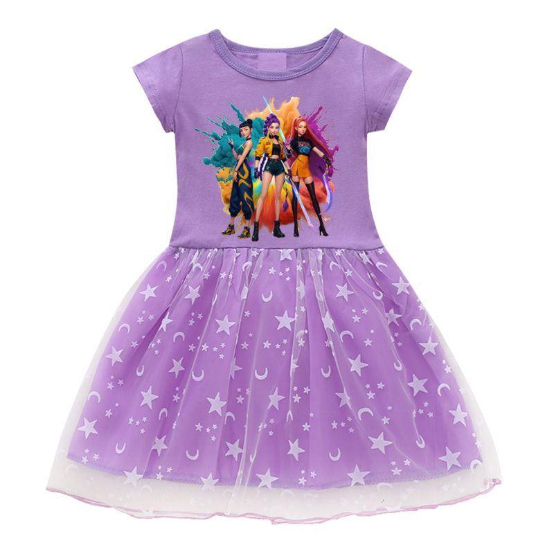 Kindermode Kpop Hexenjagd Gruppenkleid Sommer Mädchen Prinzessinnenkleid