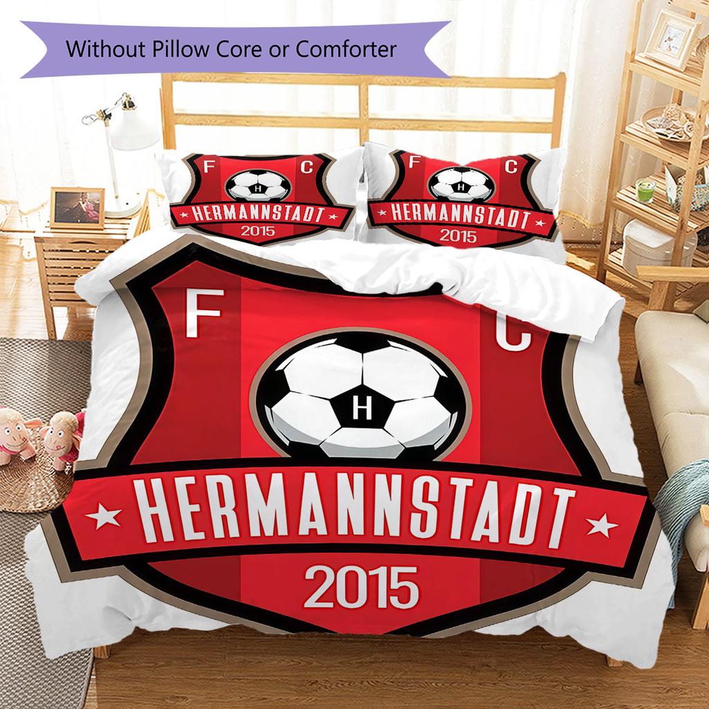 FC Hermannstadt Bedding Quilt Set Quilt Cover Pillowcase Home Decoration Birthday Gift (1 * duvet cover + 2 * pillowcase, without core)