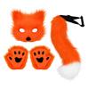 Furry Fox Cat Animal Costume Set 3 Pcs Mask Paw Gloves Tail Therian Fursuit Anime Cosplay Accessories Halloween for Women