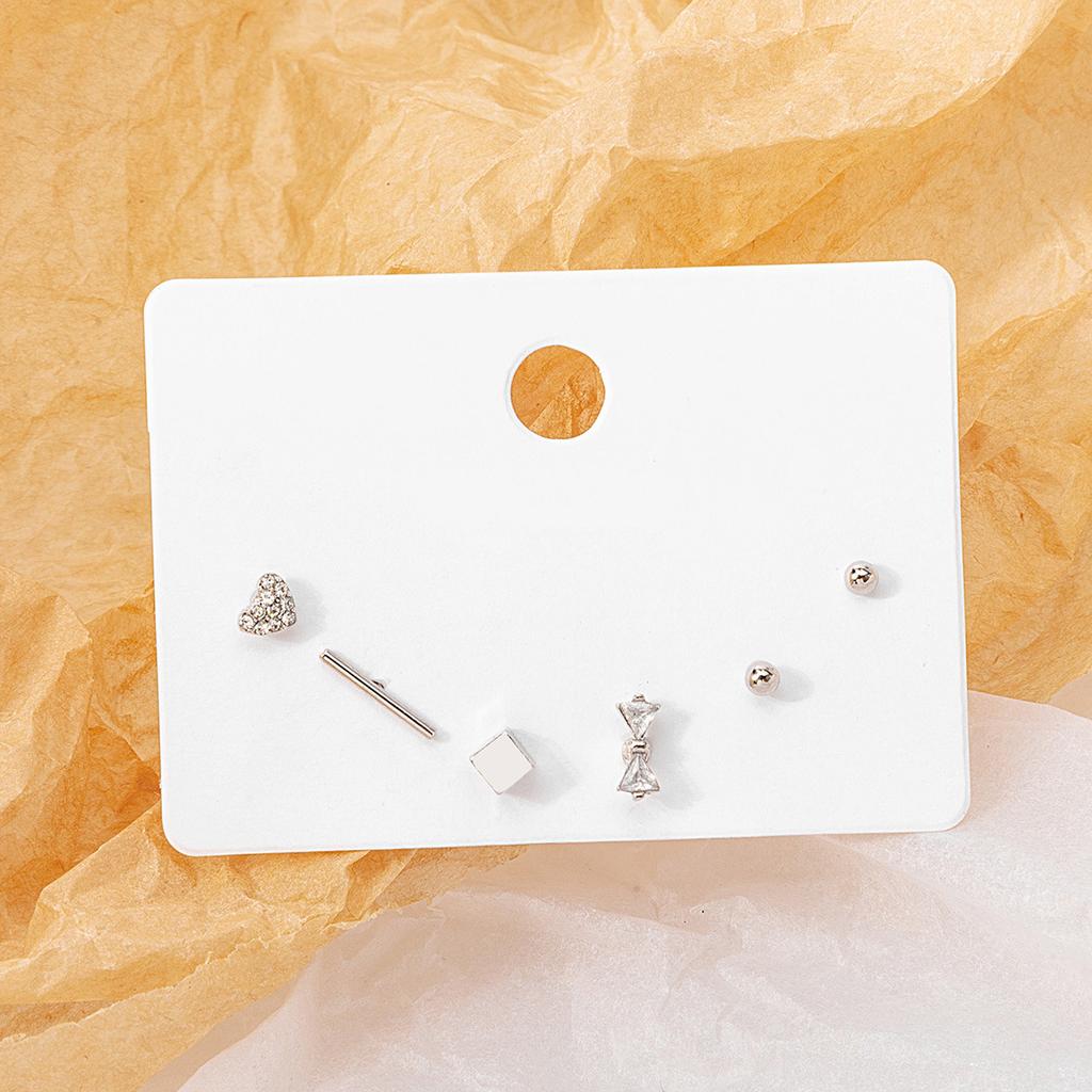 Small And Simple Pearl Stud Earrings Set, Sweet Temperament Mini Rhinestone Pearl Earrings Earrings.