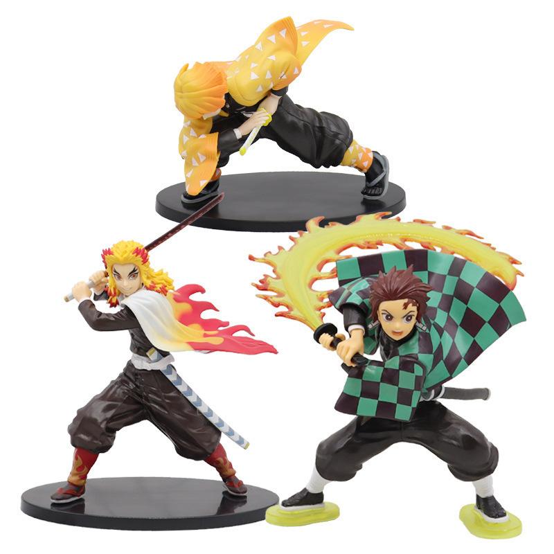 Figurka Anime Kimetsu no Yaiba Tanjirou Agatsuma Zenitsu Kyoujurou Model Anime Figurka Akcji PVC Kolekcja Zabawka dla Dzieci Prezent