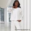 Solid Color Crochet Patchwork Long Sleeve Hoodie