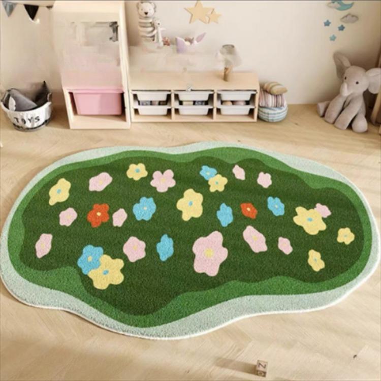 Home Carpet Retro Irregular Shaped Carpet Living Room New Vintage Style Bedroom Cloakroom Floor Mat